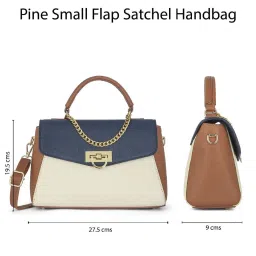 Lavie Luxe Navy LX Pine Sm Flap Satchel Handbag image 4