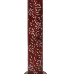 Aapno Rajasthan Red Soapstone Cylindrical Candle Holder image 2