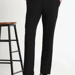 showoffff Showoff Black Straight Fit Formal Trousers image 4