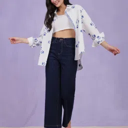 Pink Fort White & Blue Cotton Printed Shirt image 4