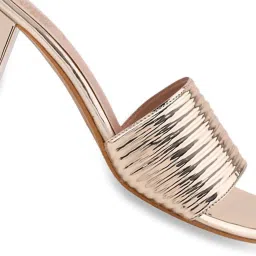 Shoetopia Women's Golden Casual Sandals image 4