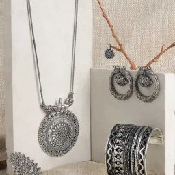 Teejh Mohenjo-Daro Oxidised Silver Jewellery Gift Set-picture-36