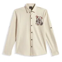 Cavio Boys Cream Comfort Fit Shirt-image-52