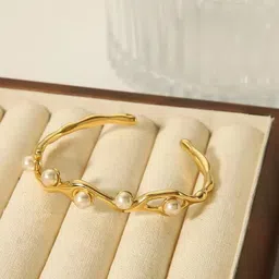 DIVASTRI Women Gold-Plated Cuff Bracelet image 4