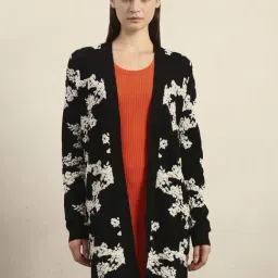 Vero Moda Black Regular Fit Printed Cardigan image 1