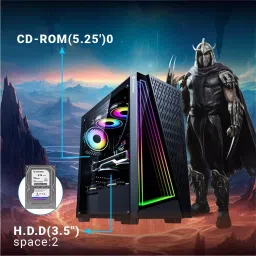 Consistent Auralight Gaming Cabinet Black Supports Micro ATX/ATX/ITX Motherboard, CIG2011 image 3