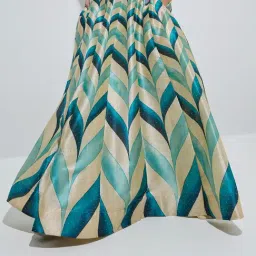 Vark by Westside Teal Chevron Printed Skirt-picture-15