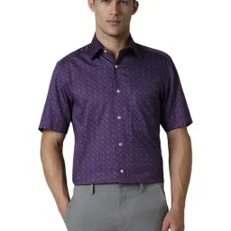 Louis Philippe Purple Regular Fit Printed Shirt-image-13