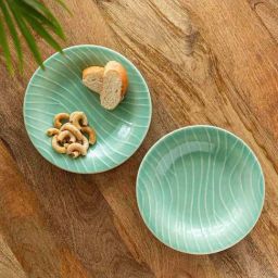 ExclusiveLane Sea Green Ceramic Hand Glazed Microwave Safe Pasta Plate - Set of 2-picture-41