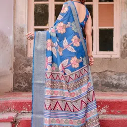 MAHARANI COUTURE Floral Woven Design Jamdani Saree image 2