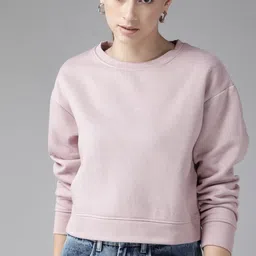 Roadster Women Lavender Solid Sweatshirt-picture-35