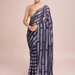 DIVASTRI Embellished Sequinned Pure Georgette Saree image 2