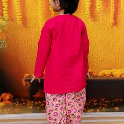 BownBee Boys Embroidered Regular Thread Work Pure Cotton Kurta with Dhoti Pants image 3