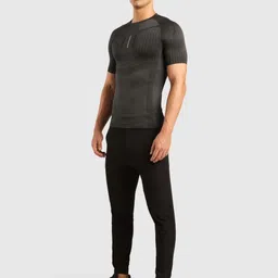 Musclemind Men Abstract Printed Round Neck Compression T-shirt image 3