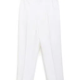 Tiber Taber Solid Cotton Trouser - White-picture-12