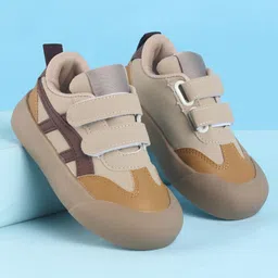 Babyoye Casual Shoes with Velcro Closure & Color Block Design - Beige-picture-38