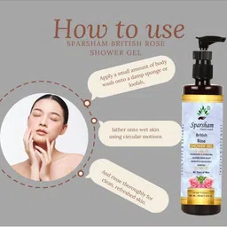 SPARSHAM-NATURE'S TOUCH Set Of 2 British Rose Shower Gel - 210 ml Each image 2