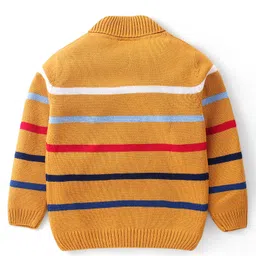 Babyhug Full Sleeves Acrylic Pullover Sweater - Mustard image 2