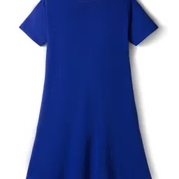 Pine Kids Cotton Knit Half Sleeves Nighty With Text Print - Blue image 2