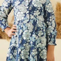 BAESD Print Puff Sleeve Applique Fit & Flare Dress image 4