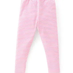 Babyhug Cotton Lycra Knit Stretchable Leggings Stripes & Floral Print Pack of 5 - Multicolor image 5