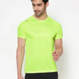 Dida Green Polyster Regular Fit Solid T-Shirt-picture-13