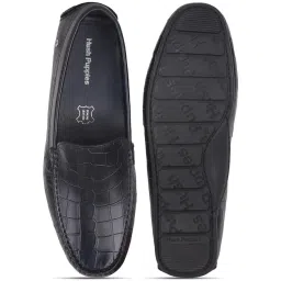 Hush Puppies by Bata Men's JACKSON CROCO Navy Loafers image 4