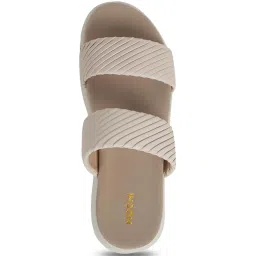 Mochi Women's Off White Slide Sandals image 4