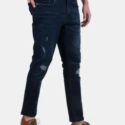 Duke Blue Slim Fit Distressed Stretchable Jeans image 4