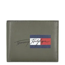 Tommy Hilfiger Spirit Green & Navy Casual Leather Bi-Fold Wallet for Men-picture-24