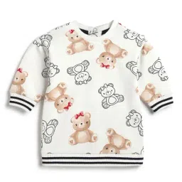 Chicco Girls White Regular Fit Printed Dress-picture-43