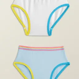 XY Life Kids White & Sky Blue Relaxed Fit Panties (Pack of 2)-image-21