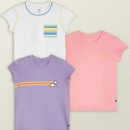 XY Life Kids Multicolor Cotton Printed T-Shirt (Pack of 3)-image-26