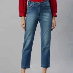 showoffff SHOWOFF Low Distress Blue Straight Fit Denim Jeans-picture-34