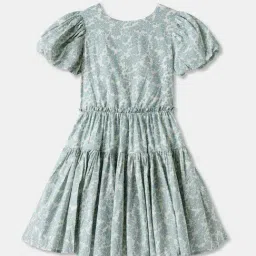 R&B Kids Blue Floral Regular Fit Dress-picture-15