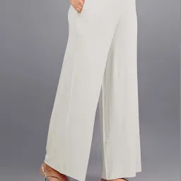 Lyra Off-White Cotton Flared Pants image 4