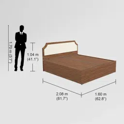 Godrej Interio N'Chant Morf Cream Engineered Wood Queen Bed with Hyrdraulic Storage image 2