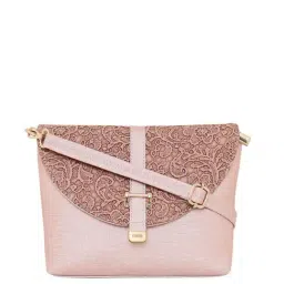 Esbeda Pink PU Textured Sling Handbag-picture-30