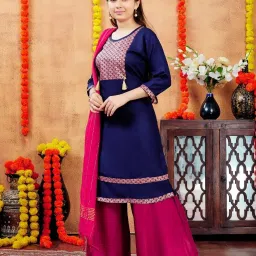 Aarika Girls Navy Printed Kurti image 4