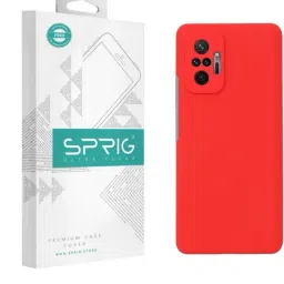 Sprig Liquid Silicone Back Cover for Redmi Note 10 Pro Max (Red)-picture-20