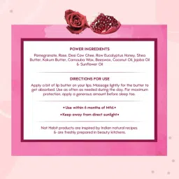 Nat Habit Pomegranate Rose Lip Butter - 10 gm image 4