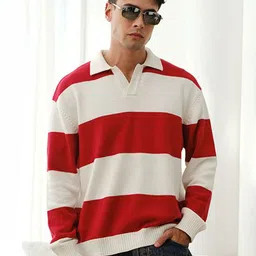 Bonkers Corner Men Cotton Striped Oversized T-shirt-picture-22