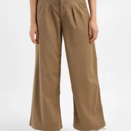 Levi's Women's High Rise Tan Wide Leg Trousers-picture-38