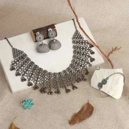 Teejh Tirunelveli Oxidised Silver Jewellery Gift Set-picture-14