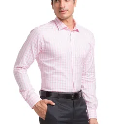 Park Avenue Red Slim Fit Checks Shirt image 4