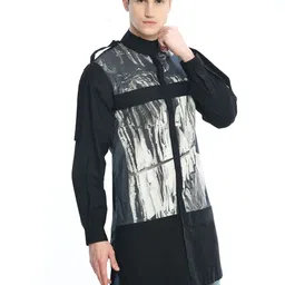 SAMANT CHAUHAN Men Relaxed Fit Abstract Printed Mandarin Collar Cotton Casual Shirt image 5