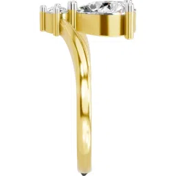 Sparkles Yellow Gold Lab Grown 2 Diamond 14KT 1.03ct Pear Ring For Women image 4