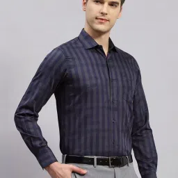 Monte Carlo Dark Grey Regular Fit Checks Shirt image 4