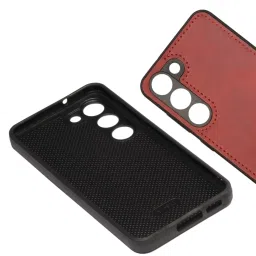 Sprig Matte Leather Back Cover for SAMSUNG Galaxy S23 Plus 5G (Red) image 4