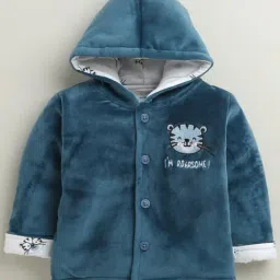 Bumzee Kids Navy & White Cotton Printed Winter Set image 3